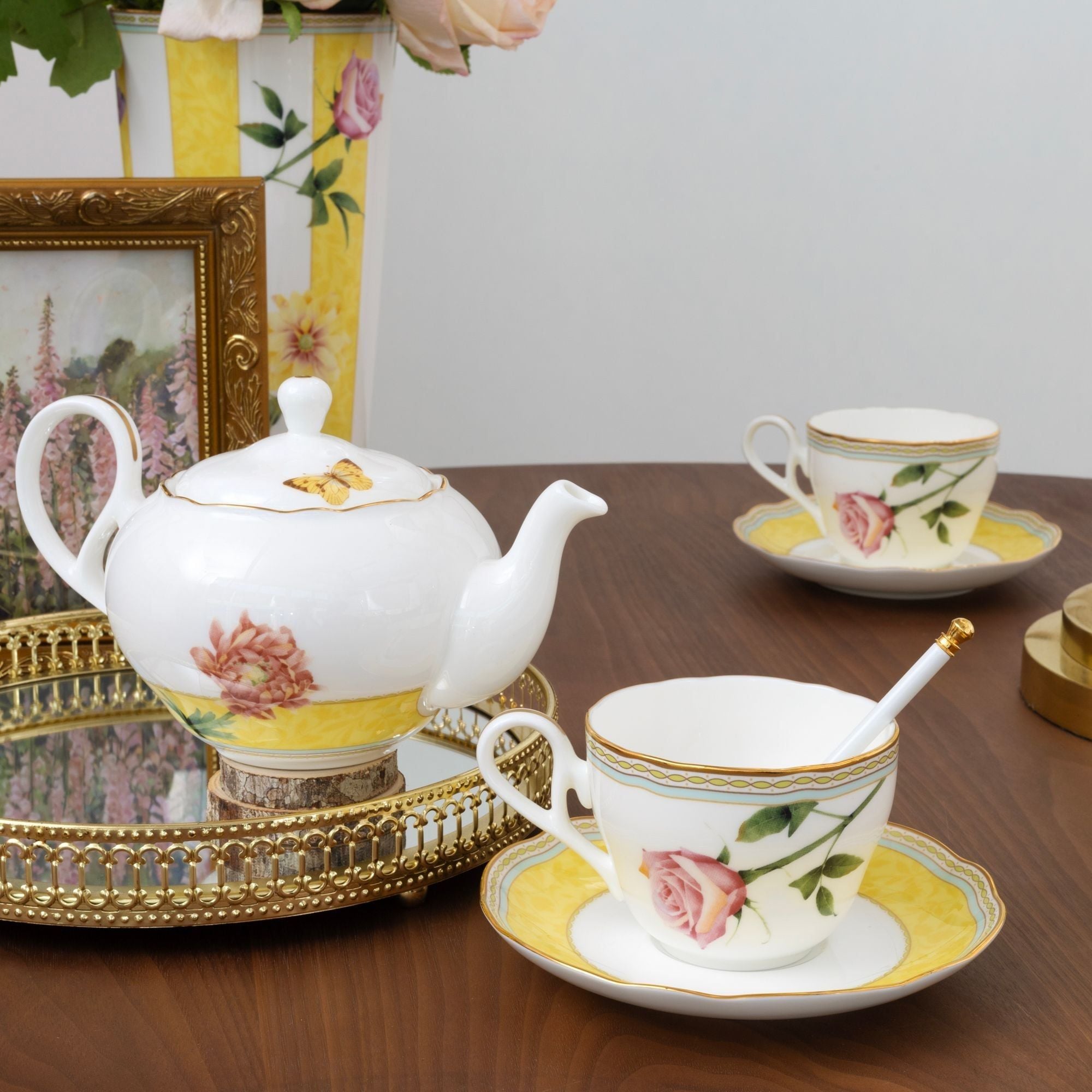 Bộ ấm chén uống trà 13 món (ấm 600ml, tách 250ml) sứ xương | Noritake Harvest Dream 4989L - T014M