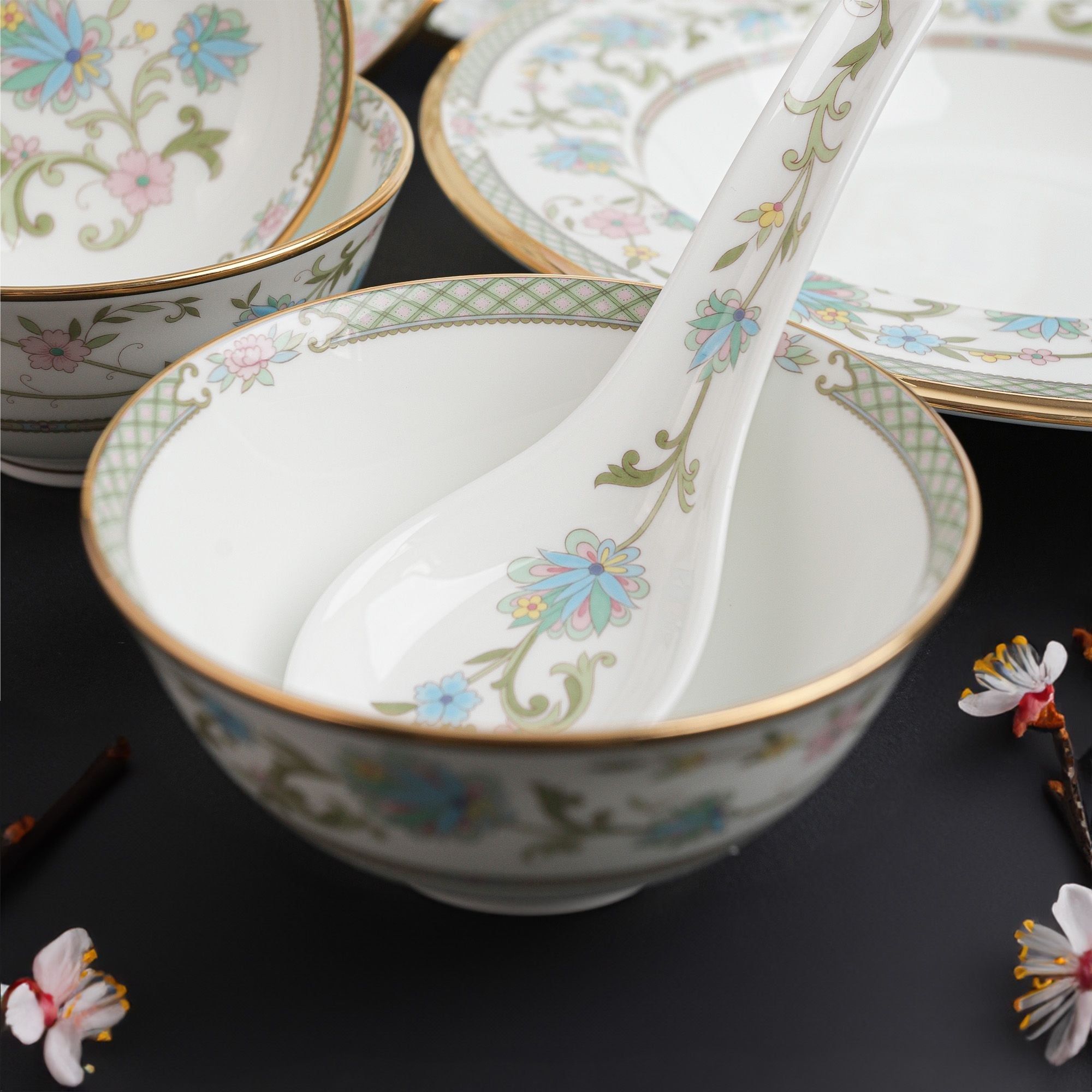 Bát (chén) 10,5cm dung tích 210ml đựng nước chấm, soup sứ xương Nhật Bản | Noritake Yoshino 9983J - 50184