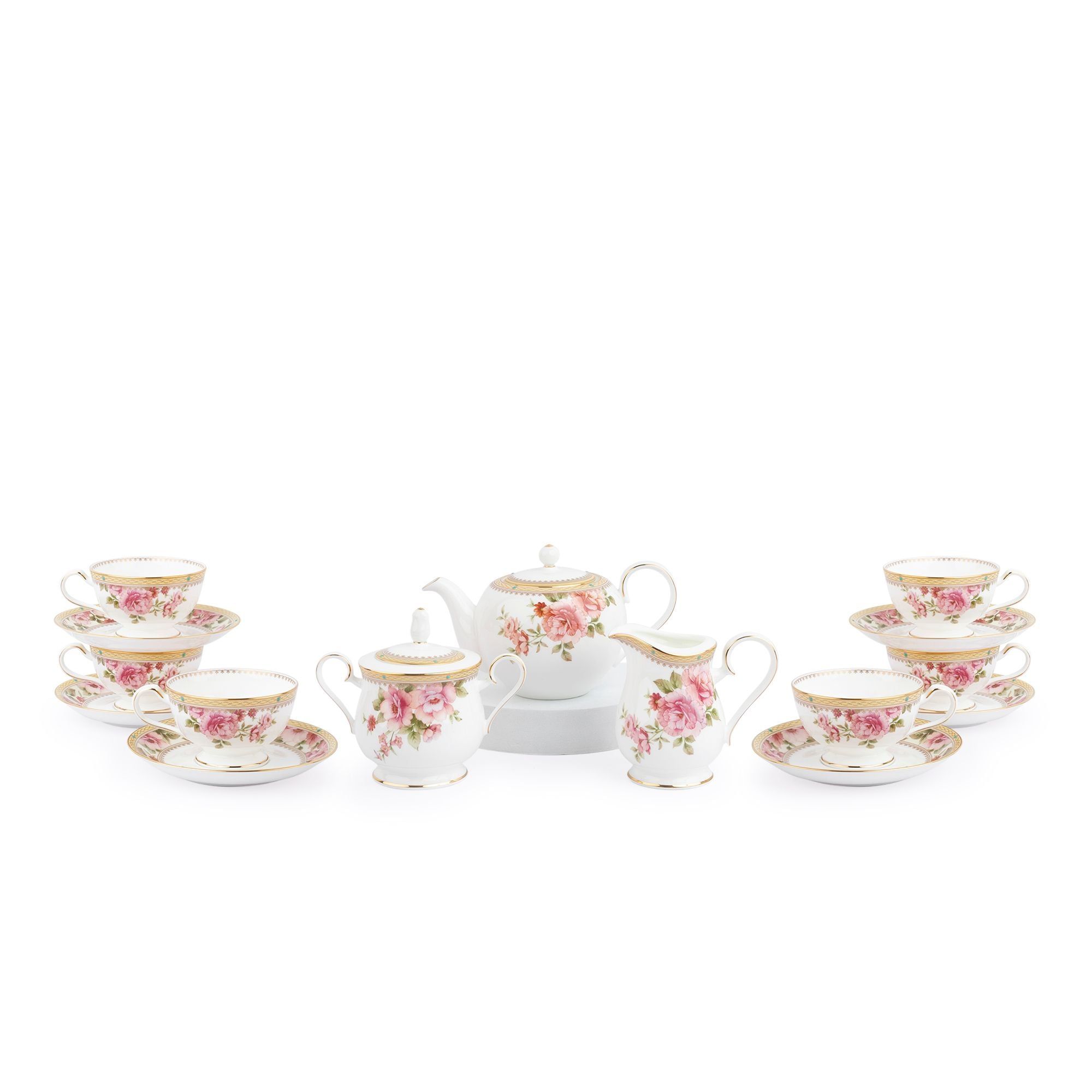 Bộ ấm chén uống trà (ấm 650ml, chén 190ml) 15 món sứ xương | Noritake Hertford 4861L - T017S