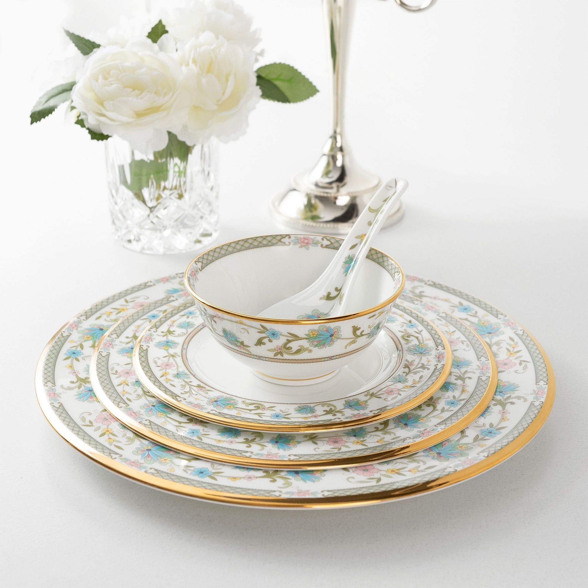 Thìa sứ (muỗng sứ) dài 13,3cm sứ xương Nhật Bản | Noritake Yoshino 9983J - 50130