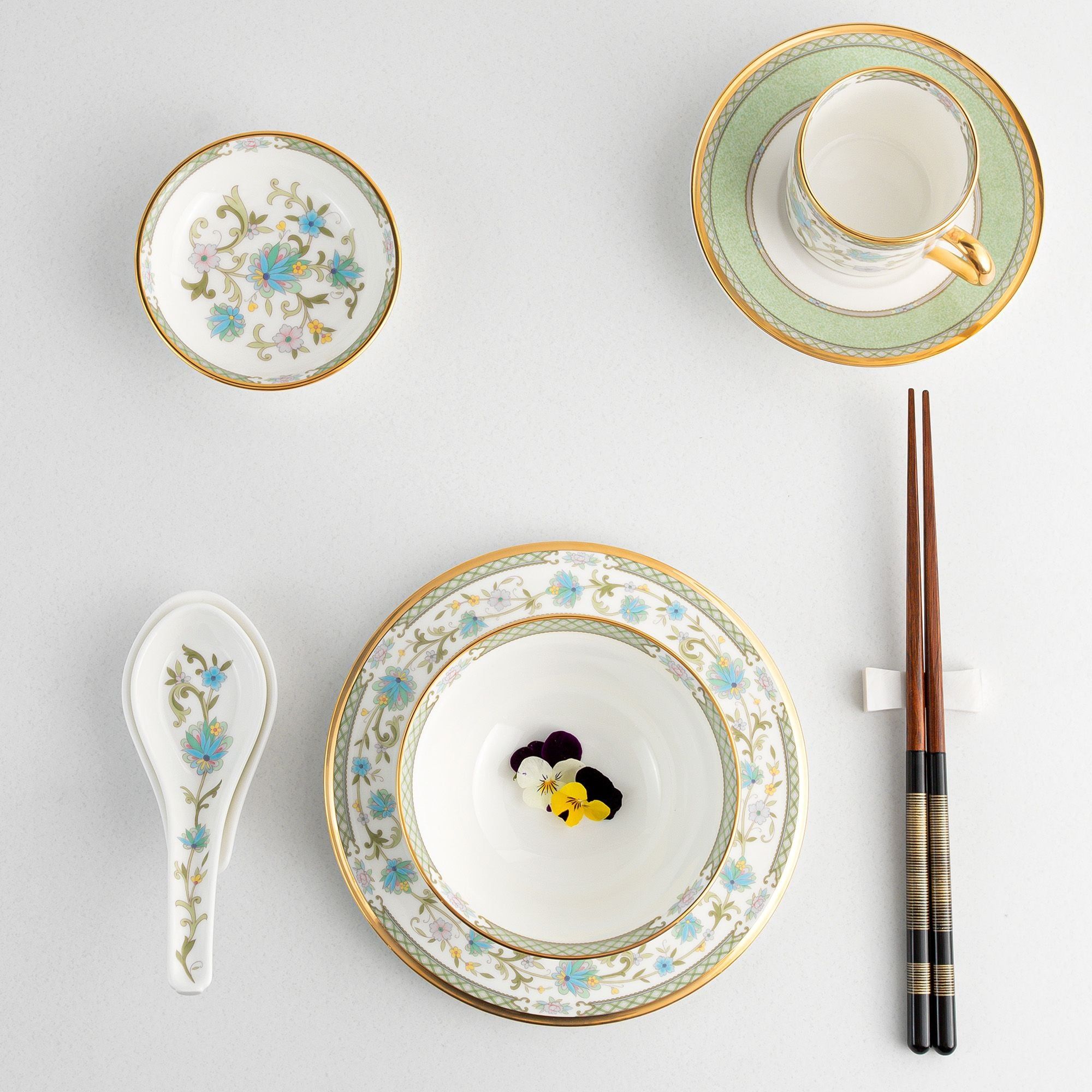 Thìa sứ (muỗng sứ) dài 13,3cm sứ xương Nhật Bản | Noritake Yoshino 9983J - 50130