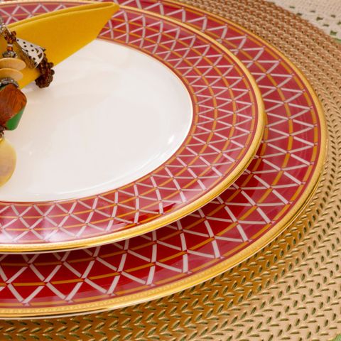  Bộ bát đĩa ăn châu Á cơ bản 22 món (cho 6 người) sứ xương | Noritake Crochet 4966L - D022AB 