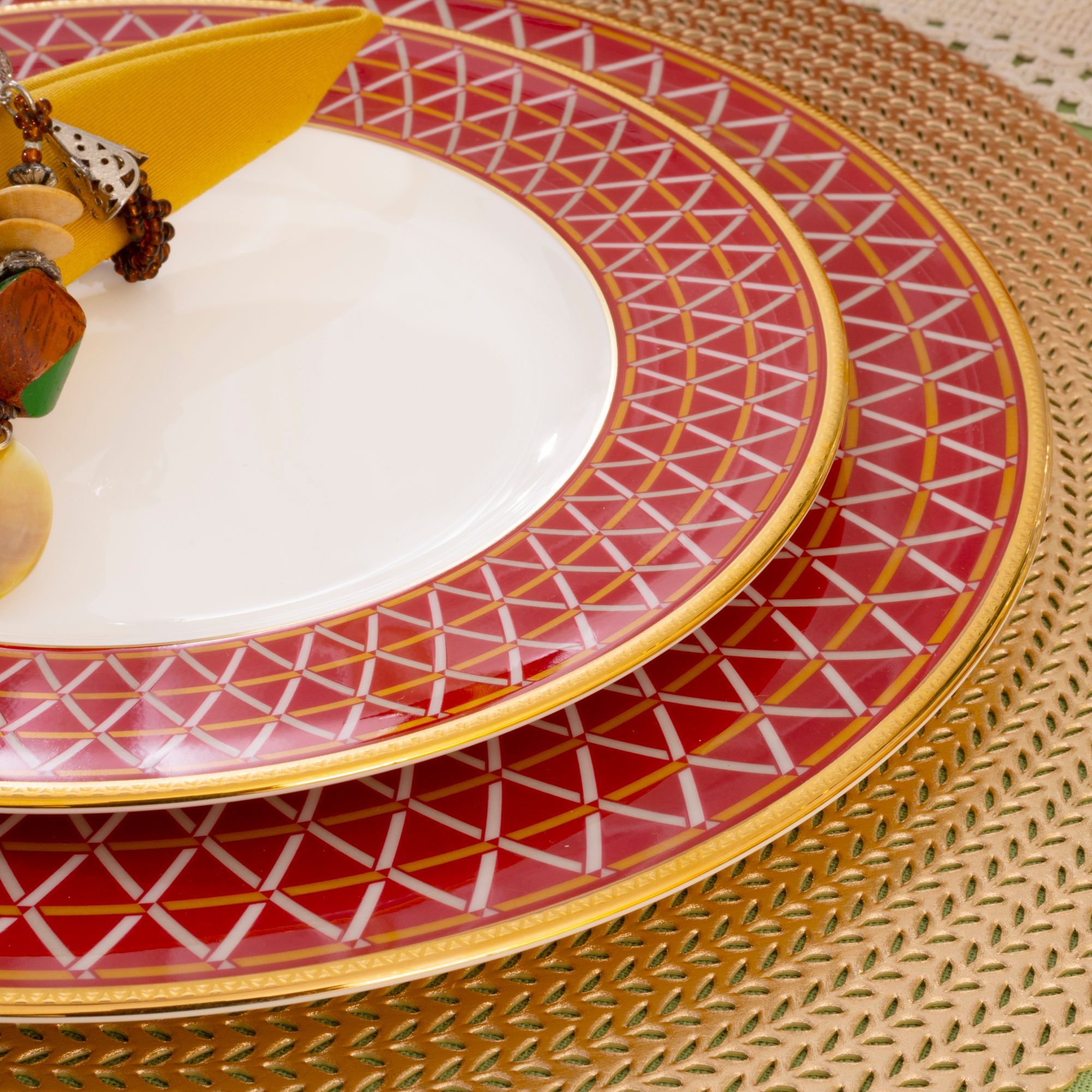 Bộ đĩa ăn kiểu Âu 22 món (cho 6 người) sứ xương | Noritake Crochet 4966L - D024AP