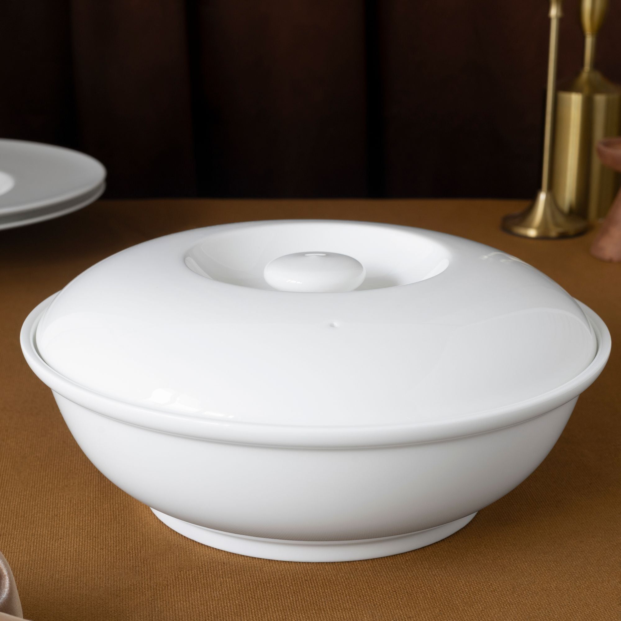 Bộ đĩa ăn kiểu Âu 22 món (đĩa tròn, cho 6 người) sứ xương | Noritake Plain White 9990L - D023ET