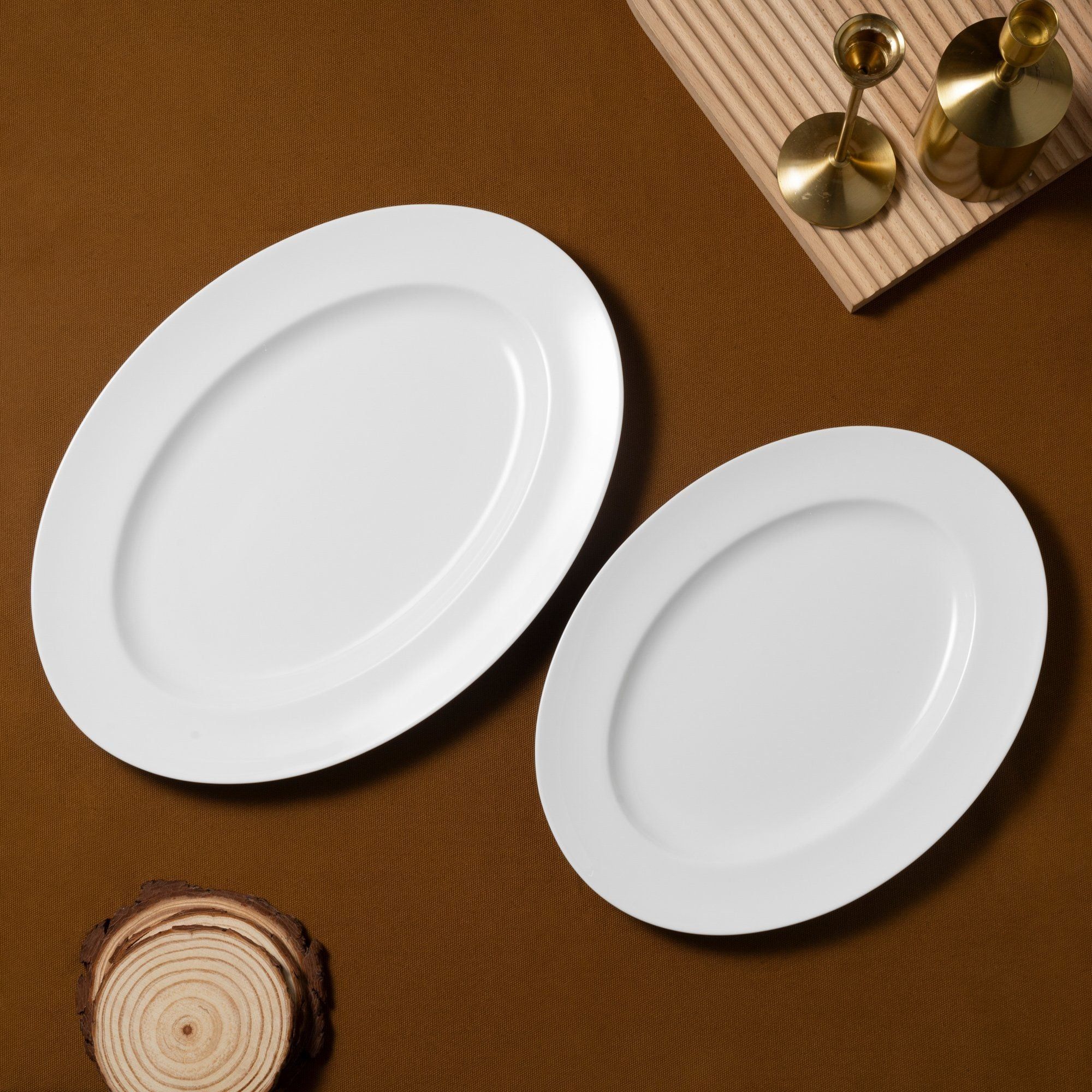 Bộ đĩa ăn kiểu Âu 22 món (đĩa tròn, cho 6 người) sứ xương | Noritake Plain White 9990L - D023ET