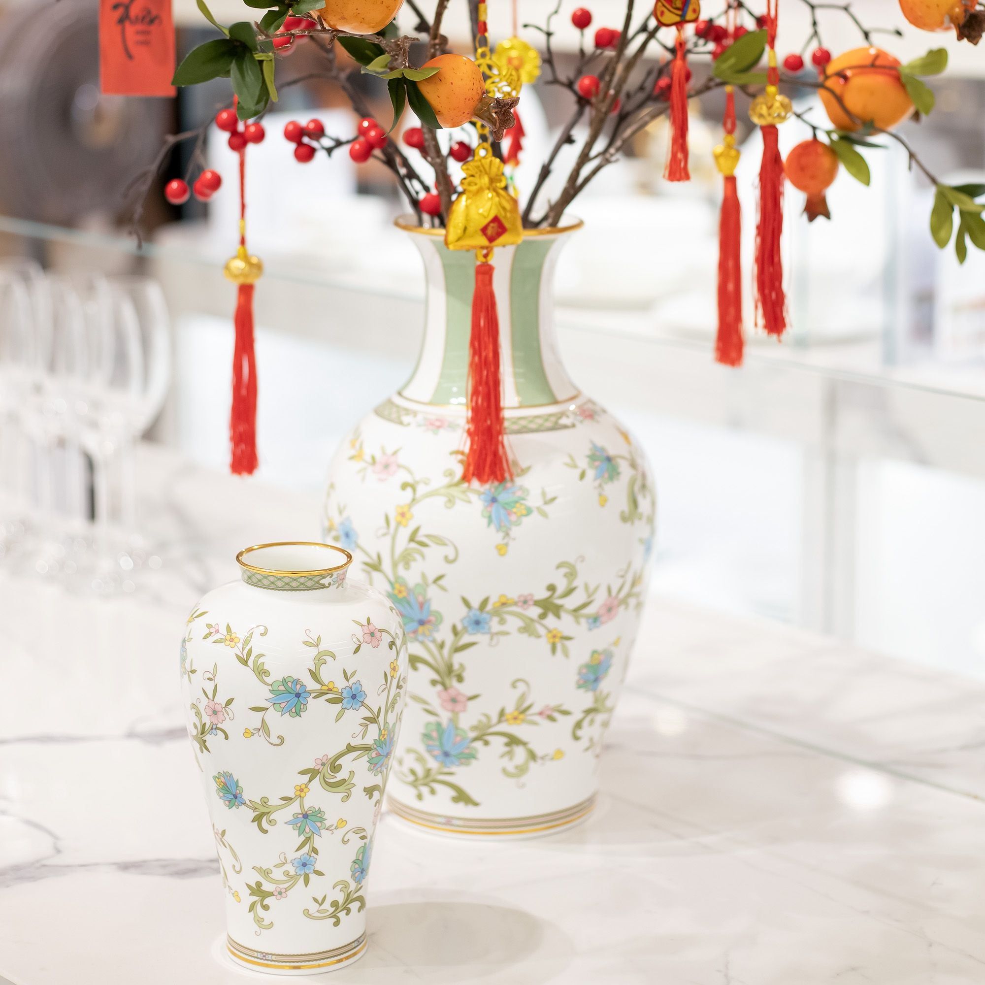 Bình hoa trang trí cao cấp 22cm sứ xương nhập khẩu Nhật Bản | Noritake Yoshino 9983J - T53924