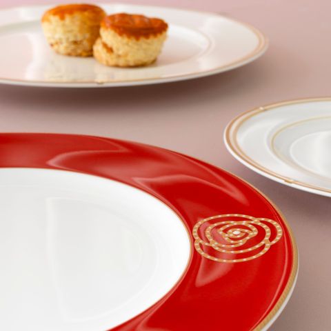  Bộ ấm chén uống cà phê (ấm 1.650ml, chén đỏ 240ml ) 18 món sứ xương | Noritake Aidan Gold 4941L - C020D 