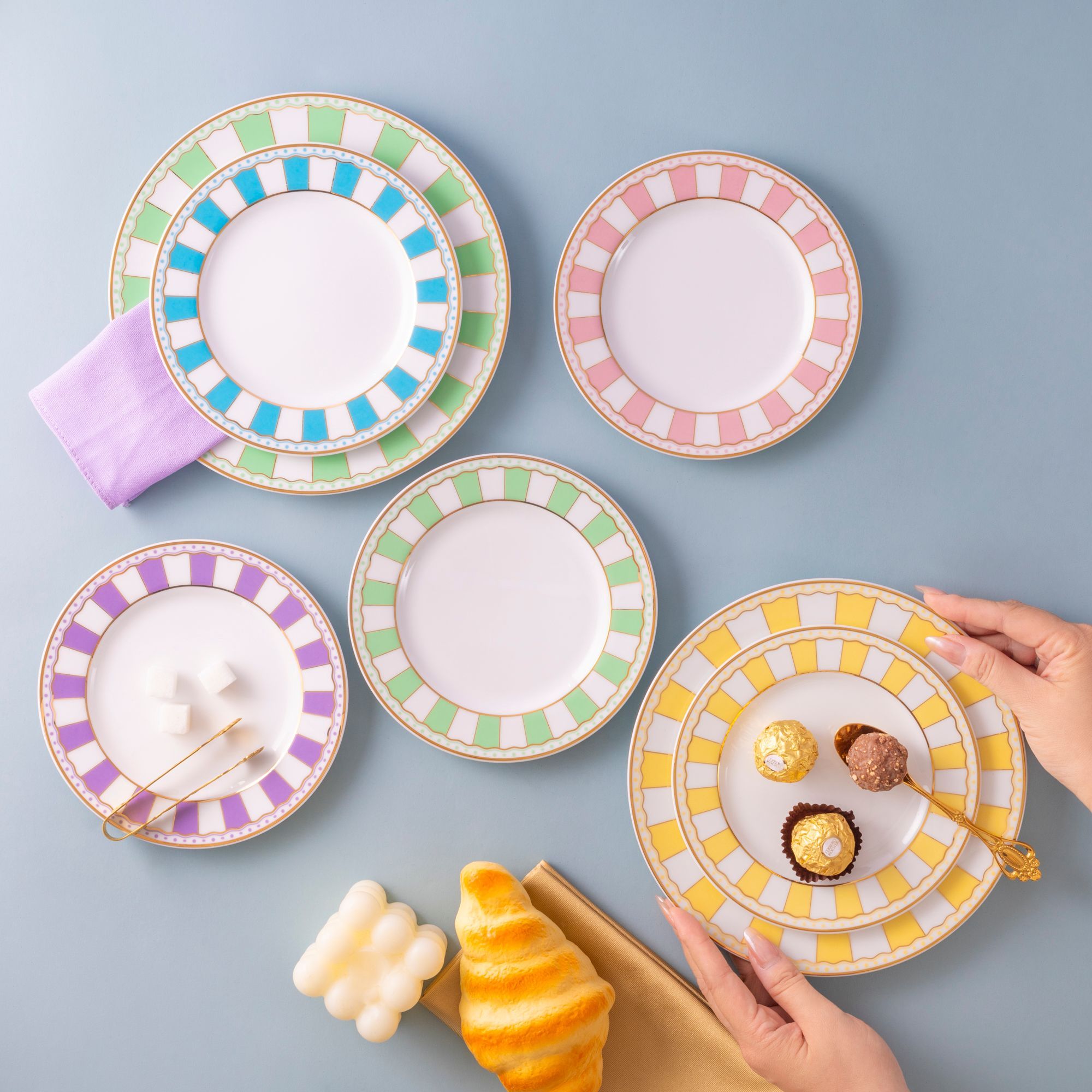 Bộ 02 đĩa tròn cỡ nhỏ 16,3cm (vàng pastel) sứ trắng | Noritake CRNIVL Yellow M-250L - Q002N