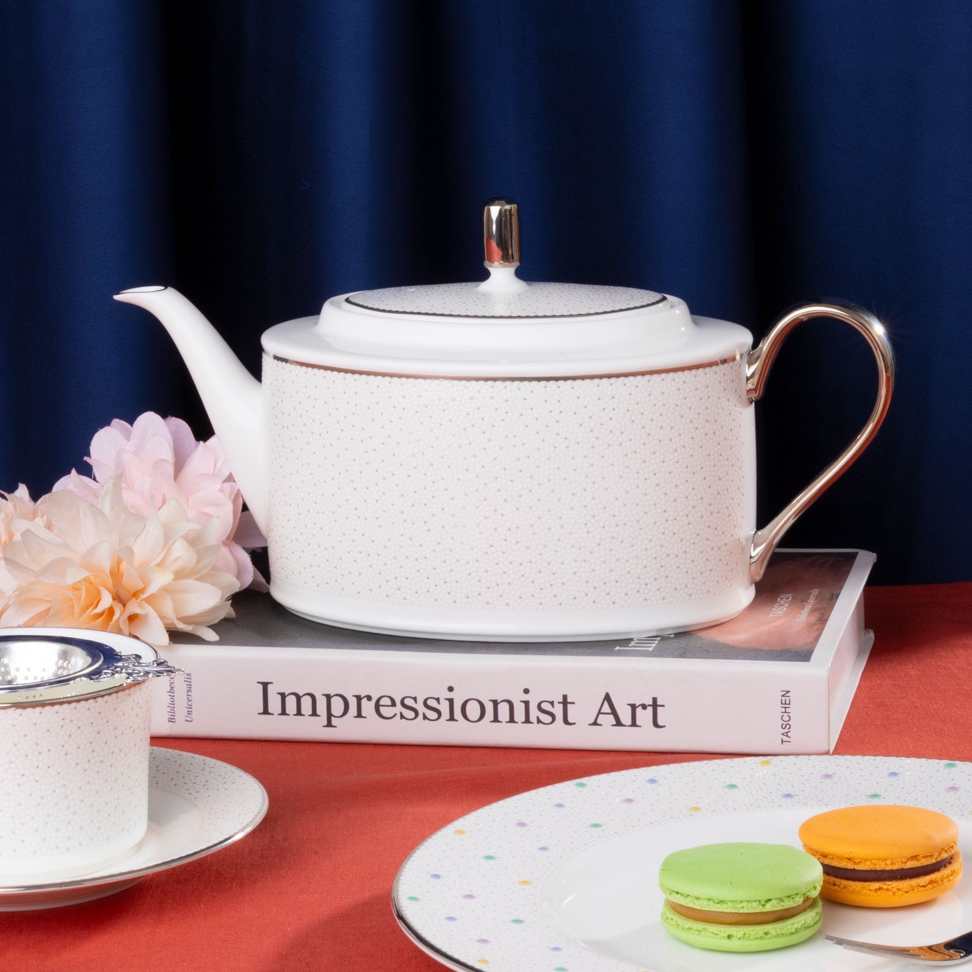 Bộ ấm chén uống trà (ấm 1.250ml, chén 245ml) 15 món sứ xương | Noritake Broome Street 4913L - T017A