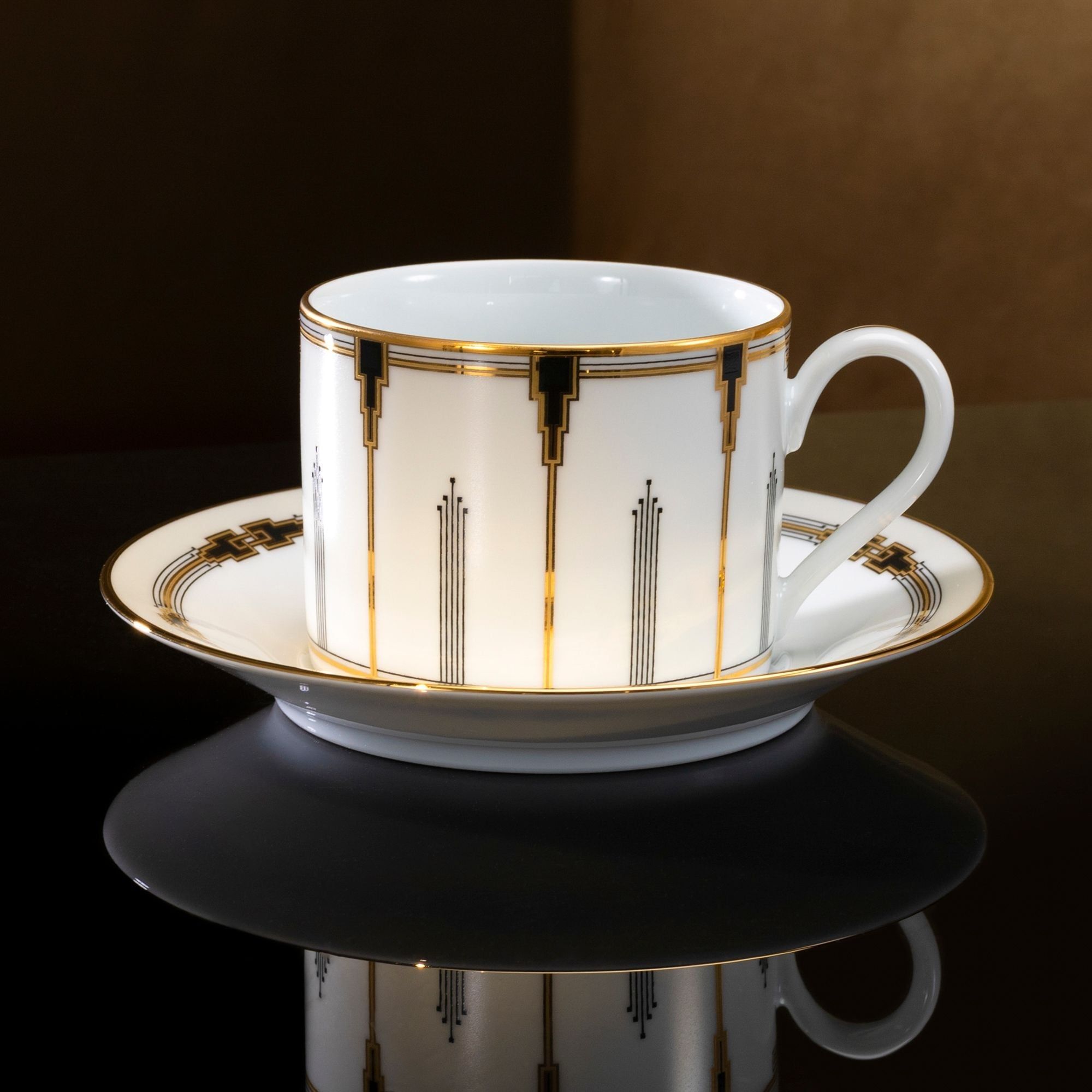 Bộ ấm chén uống trà (ấm 1.500ml, chén 240ml) 15 món sứ trắng | Noritake Empire Gold 1786L - T017A