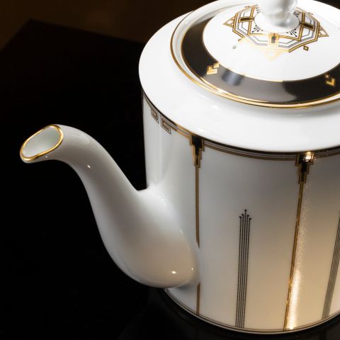  Bộ ấm chén uống trà (ấm 1.500ml, chén 240ml) 15 món sứ trắng | Noritake Empire Gold 1786L - T017A 
