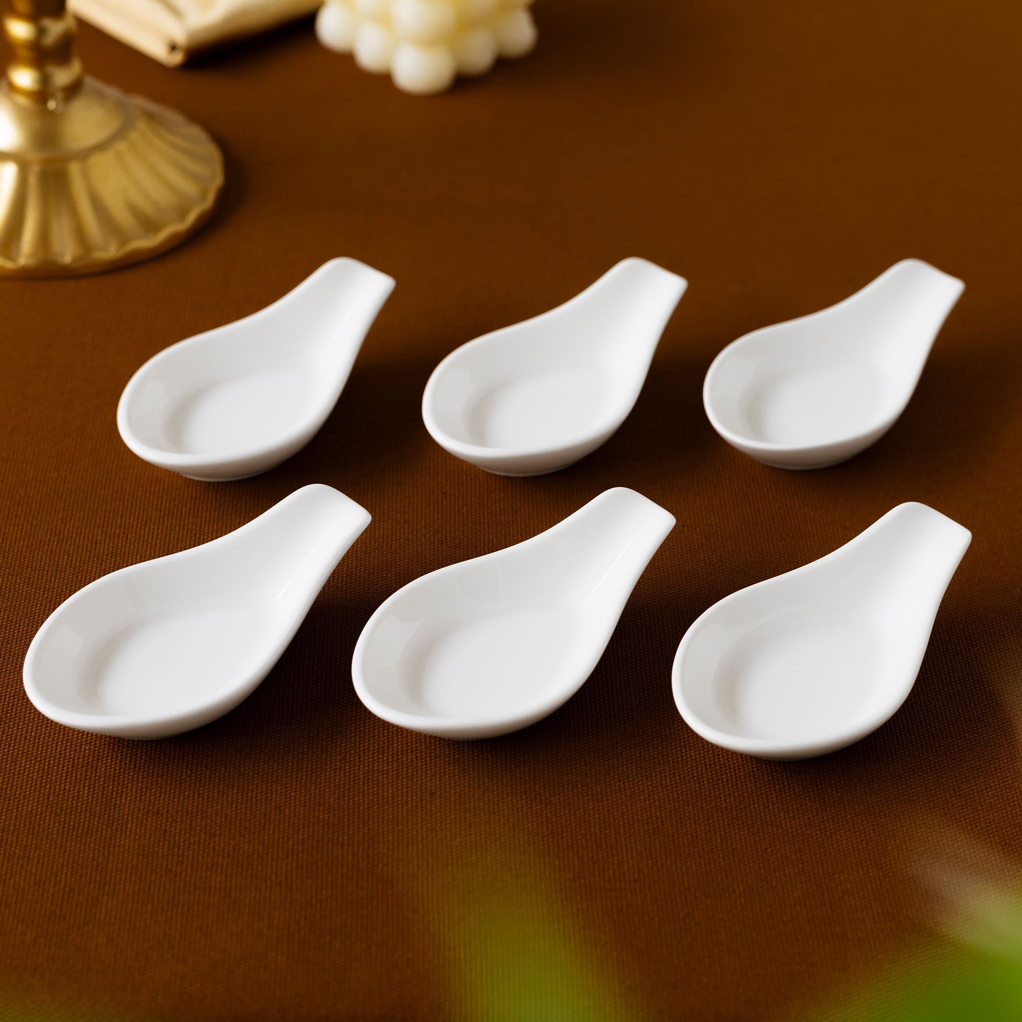 Bộ 06 gác thìa (muỗng) dài 9,9cm sứ xương | Noritake Plain White 9990L - S50131A