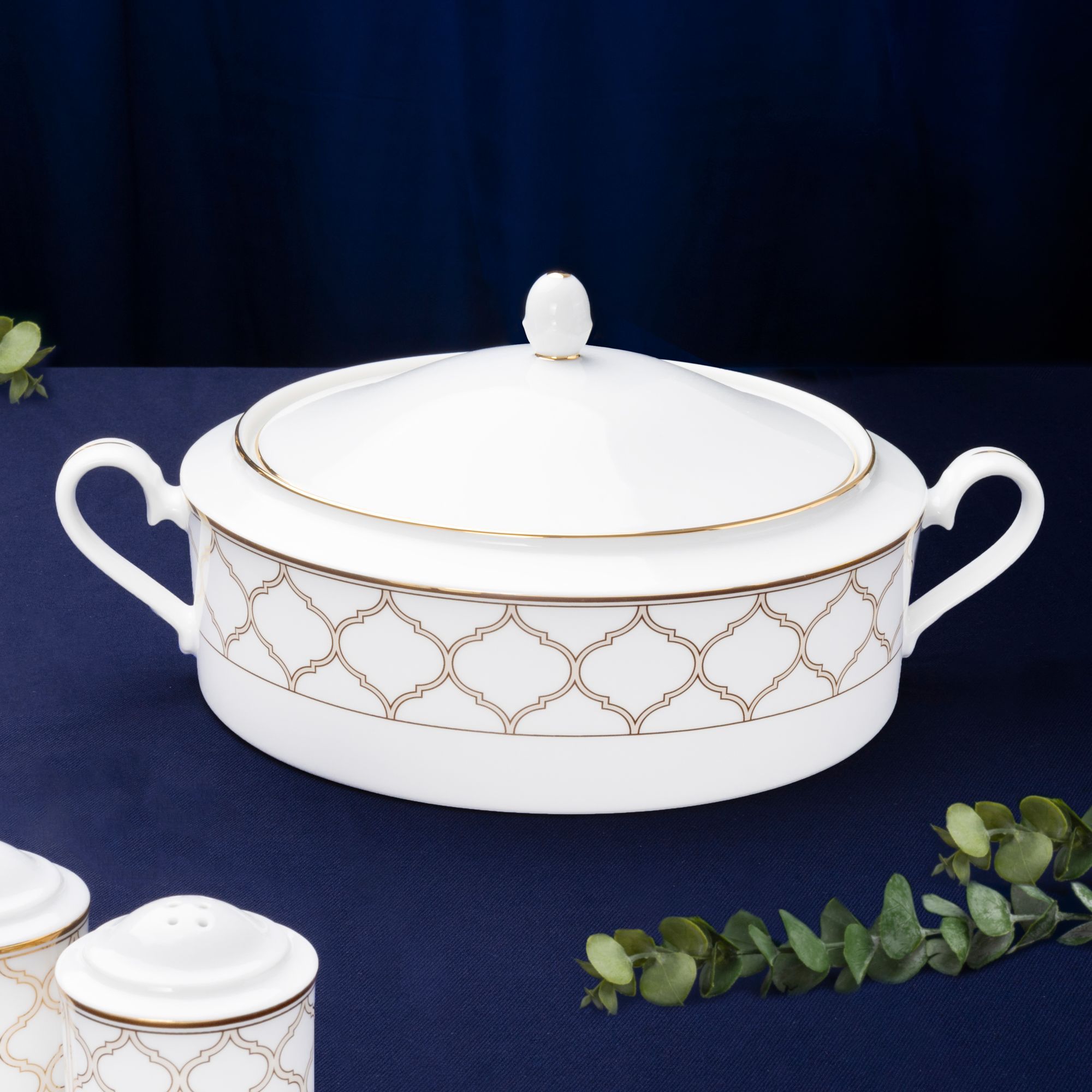 Bộ đĩa ăn kiểu Âu 22 món (cho 6 người) sứ trắng | Noritake Eternal Palace Gold 1728L - D024AM