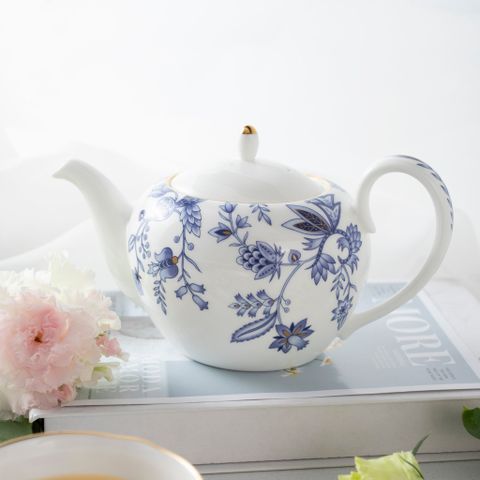  Bộ ấm chén uống trà (ấm nhỏ 520ml, chén 180ml) 15 món sứ xương | Noritake Blue Sorrentino 4562L - T017LS 