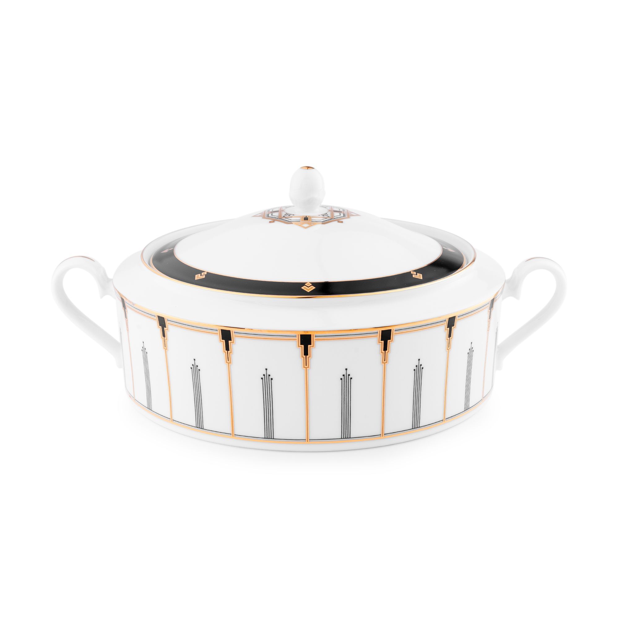 Âu cơm (thố cơm) có nắp dung tích 1.720ml sứ trắng | Noritake Empire Gold 1786L - 91029