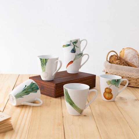  Bộ 06 cốc (ly) uống nước, cà phê dung tích 295ml sứ trắng | Noritake Kyoka Shunsai 1620-17L - Q006WK 