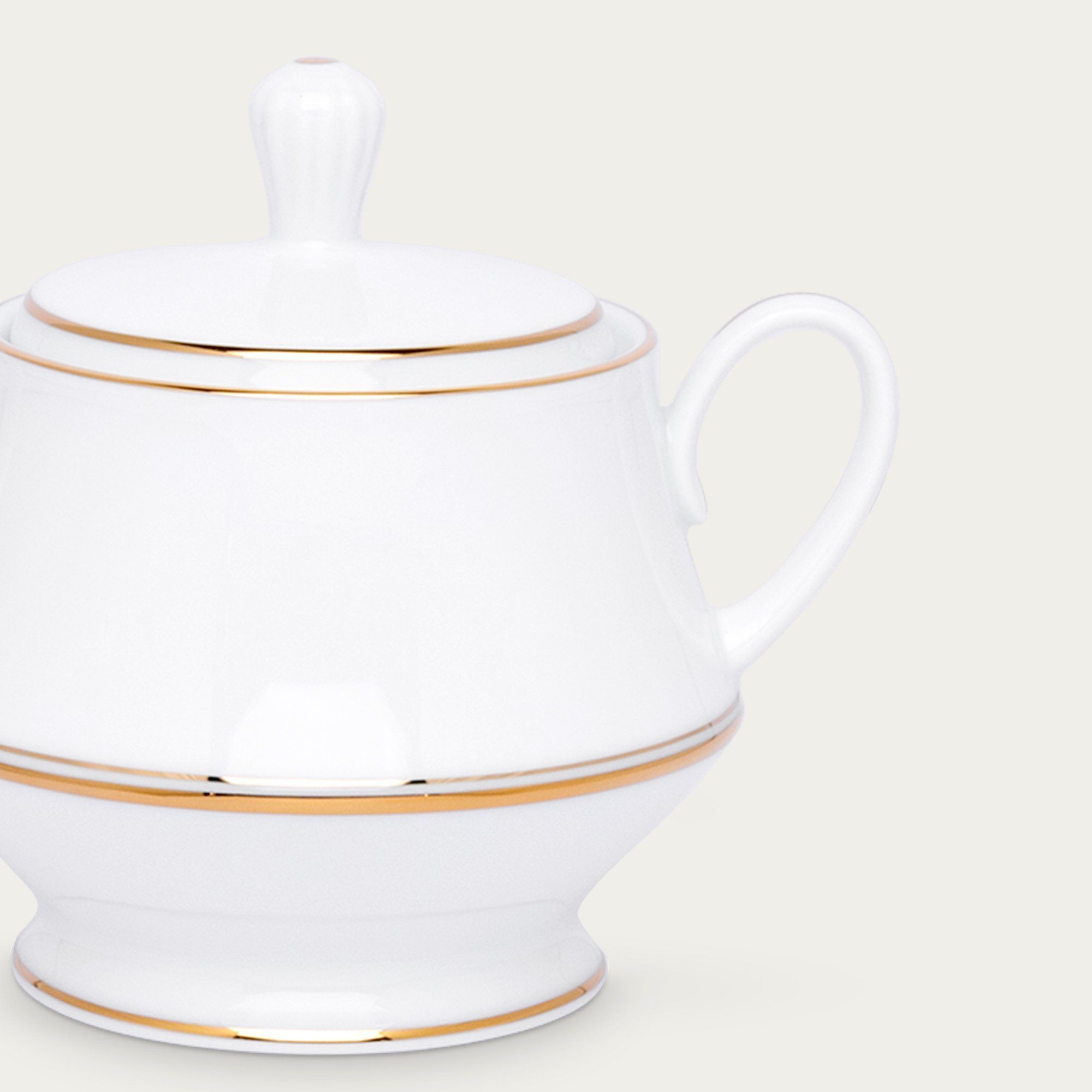 Bình (hũ) đường có nắp đậy dung tích 370ml sứ trắng | Noritake Gloria L553L - 91127