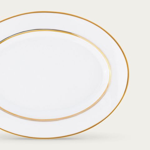 Đĩa Oval cỡ vừa (MD) dài 34,5cm sứ trắng | Noritake Gloria L553L - 91344 