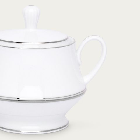  Bình (hũ) đường có nắp đậy dung tích 370ml sứ trắng | Noritake Galaxy L554L - 91127 