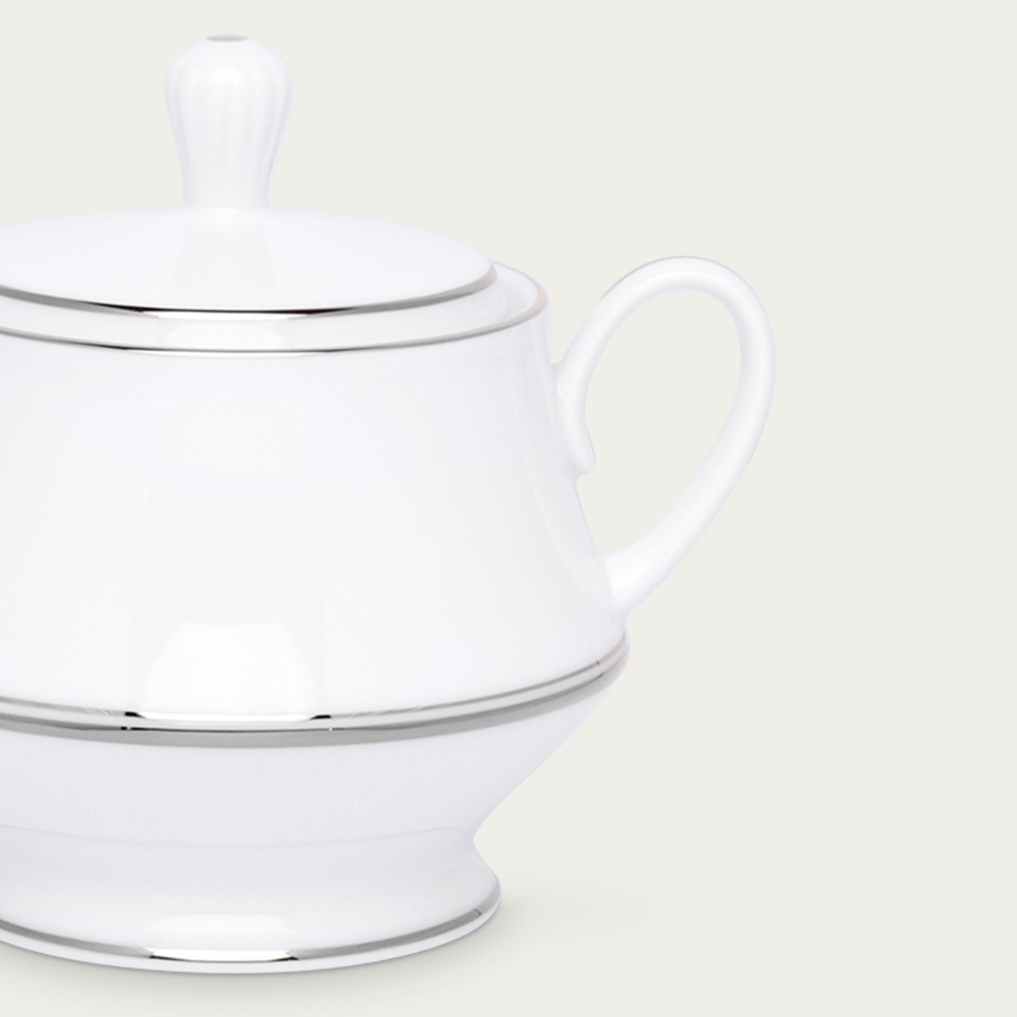 Bình (hũ) đường có nắp đậy dung tích 370ml sứ trắng | Noritake Galaxy L554L - 91127