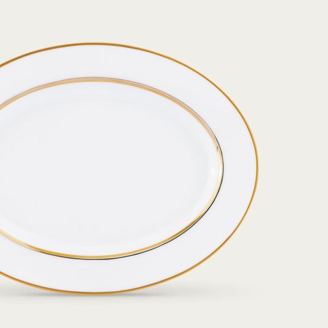  Đĩa Oval cỡ nhỏ (SM) dài 29,4cm sứ trắng | Noritake Gloria L553L - 91345 