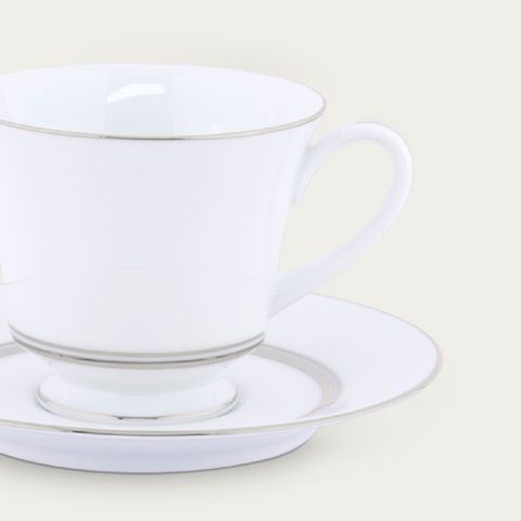  Chén trà (tách trà) dung tích 230ml kèm đĩa lót sứ trắng | Noritake Galaxy L554L - T91189 