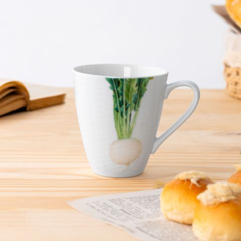  Cốc (ly) uống nước, cà phê 295ml (họa tiết củ cải trắng) sứ trắng | Noritake Kyoka Shunsai 1620-7L - 94555C 