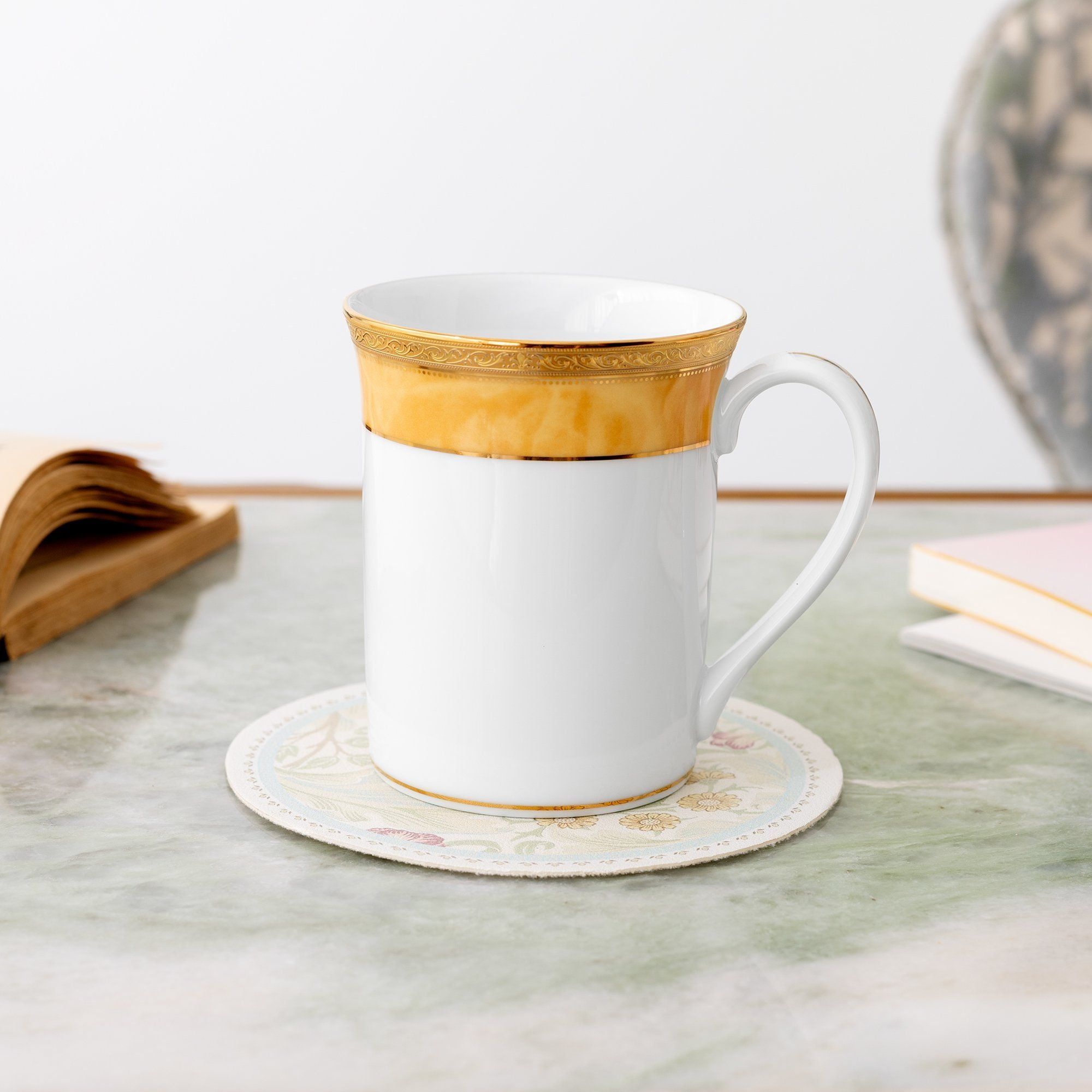 Cốc (ly) uống nước, cà phê dung tích 310ml sứ trắng | Noritake Majestic Vase M-168L - T91332K