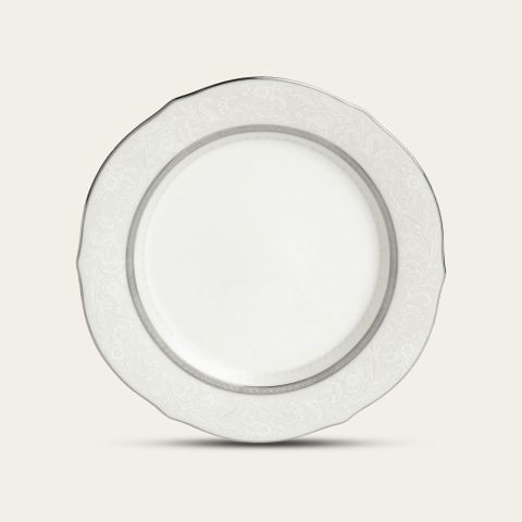  Đĩa tròn cỡ vừa (loại đặc biệt) đường kính 23cm sứ trắng | Noritake Flanders Platinum 1715L - 91310 