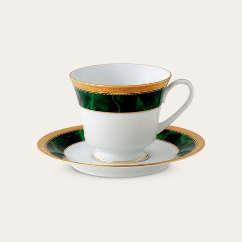  Chén trà (tách trà) dung tích 230ml kèm đĩa lót sứ trắng | Noritake Majestic GREEN M-164L - T91189 