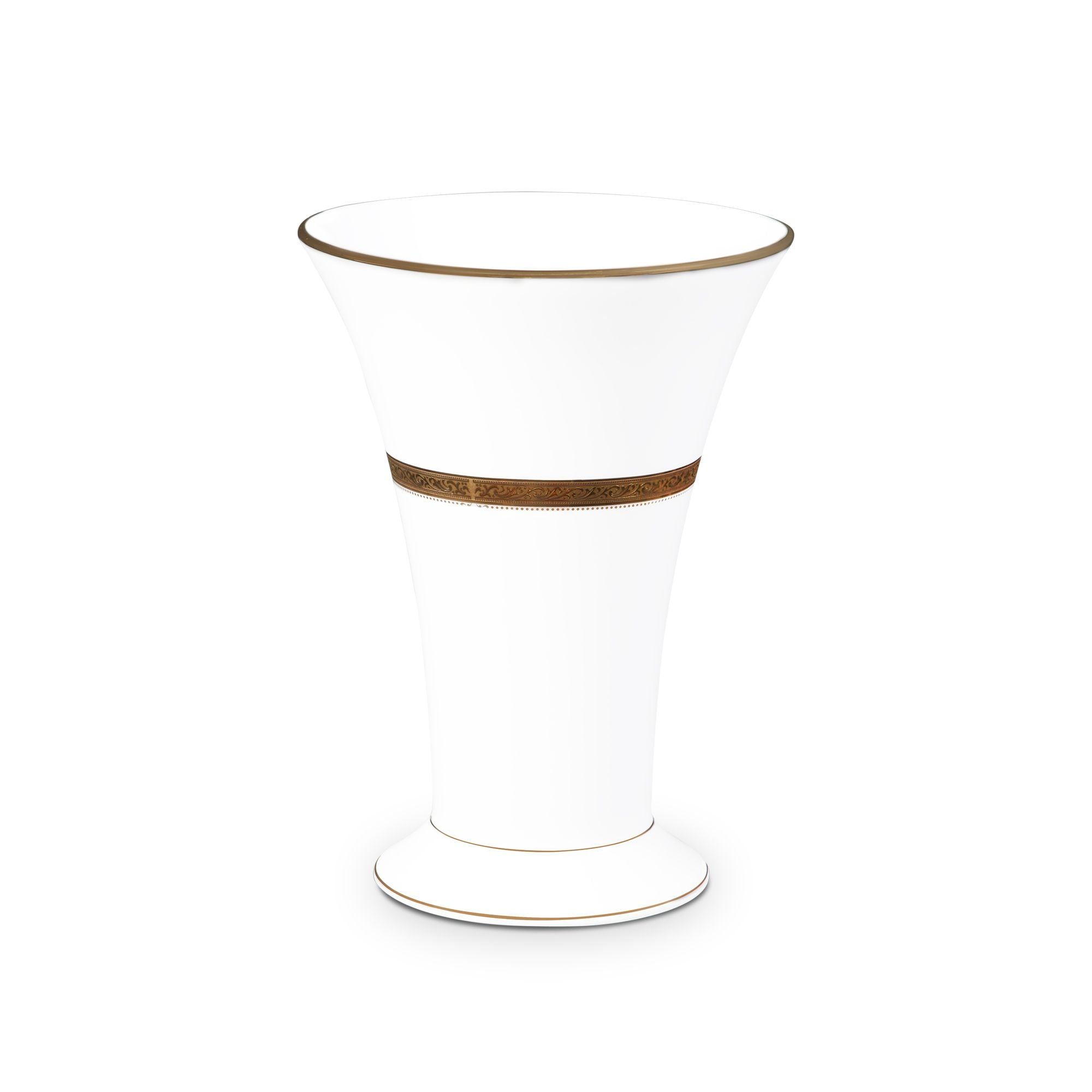 Bình hoa (lọ hoa) trang trí cổ loe cao 23,3cm (màu trắng) sứ trắng | Noritake Majestic White M-163L - T91825K