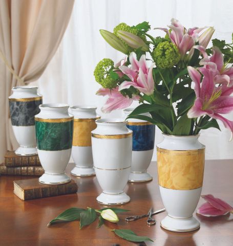  Bình hoa (lọ hoa) trang trí thân bầu cao 23cm (màu vàng - thạch anh) sứ trắng | Noritake Majestic Yellow M-168L - T91875K 