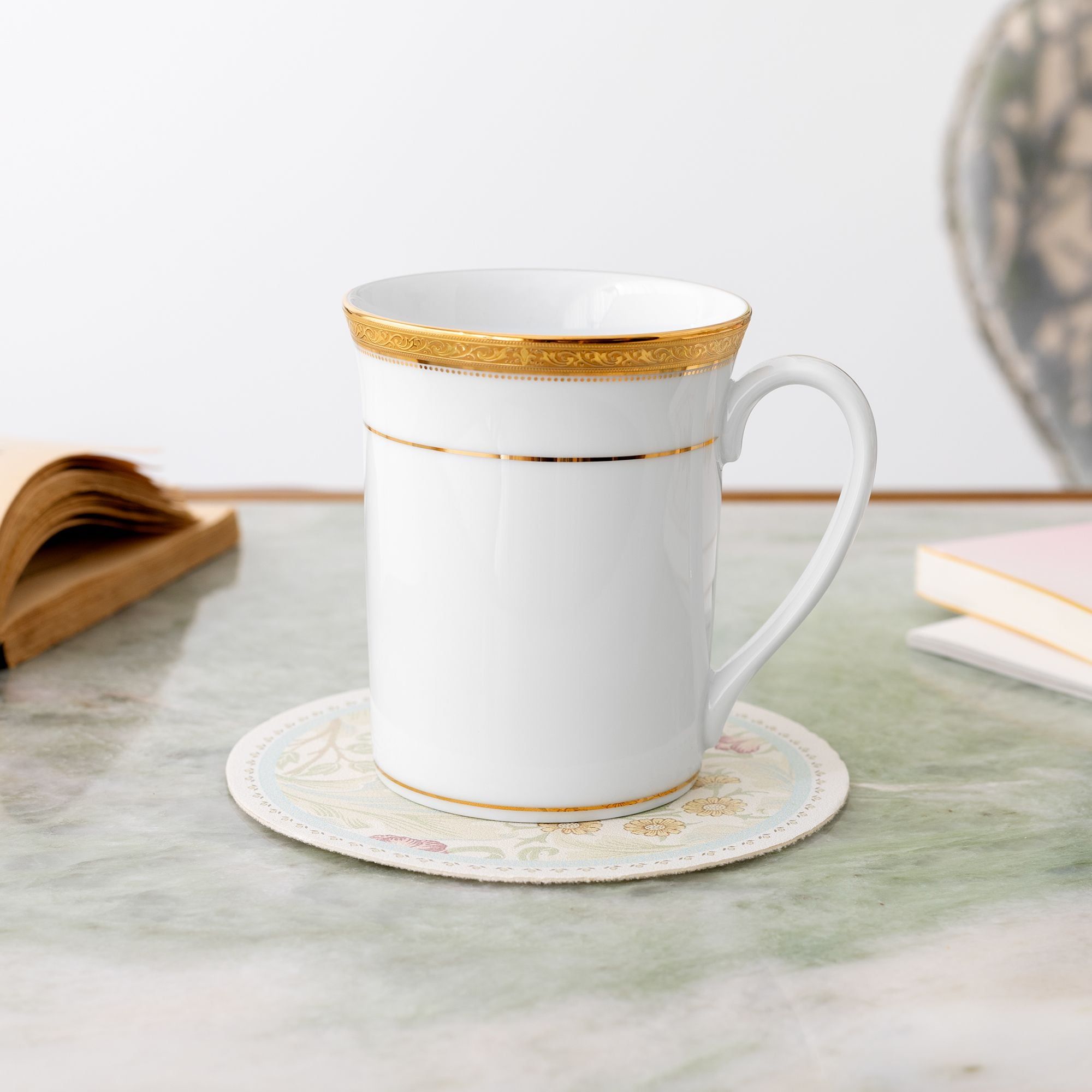 Cốc (ly) uống nước, cà phê dung tích 310ml sứ trắng | Noritake Majestic Vase M-163L - T91332K