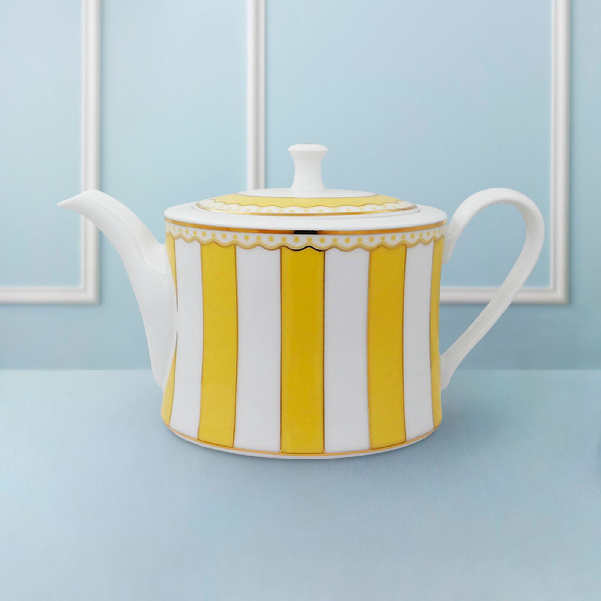 Ấm trà (bình trà) nhỏ dung tích 630ml (vàng pastel) sứ trắng | Noritake CRNIVL Yellow M-250L - T91133