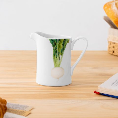  Bình (hũ) đựng sữa dung tích 300ml (họa tiết củ cải trắng) sứ trắng | Noritake Kyoka Shunsai 1620-7L - 91126 