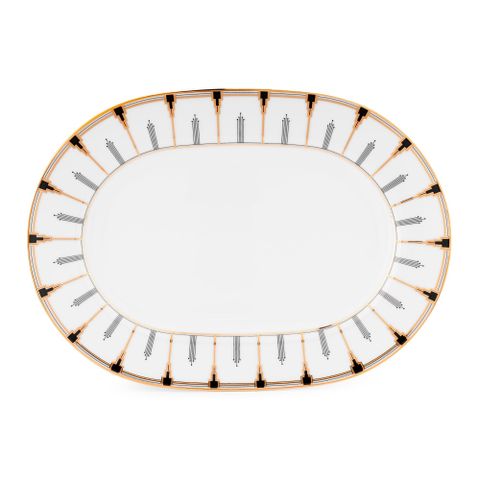  Đĩa Oval cỡ nhỏ (SM) dài 30,4cm sứ trắng | Noritake Empire Gold 1786L - 91045 