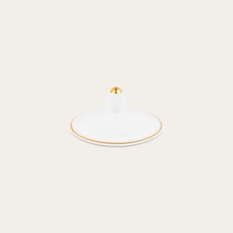  Nắp cốc (ly) uống nước, cà phê sứ xương viền vàng | Noritake Gold Line 4674L - 93674 