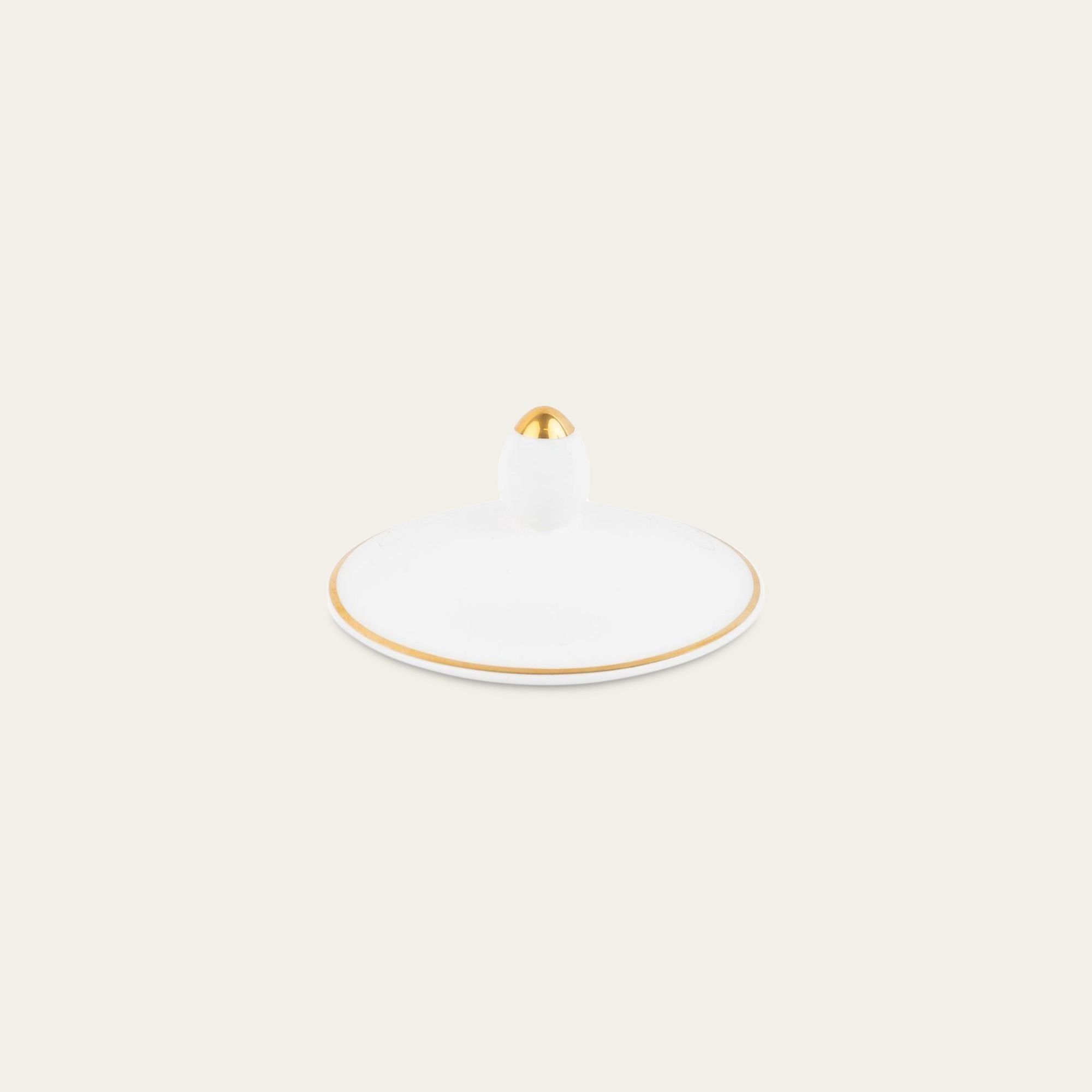 Nắp cốc (ly) uống nước, cà phê sứ xương viền vàng | Noritake Gold Line 4674L - 93674