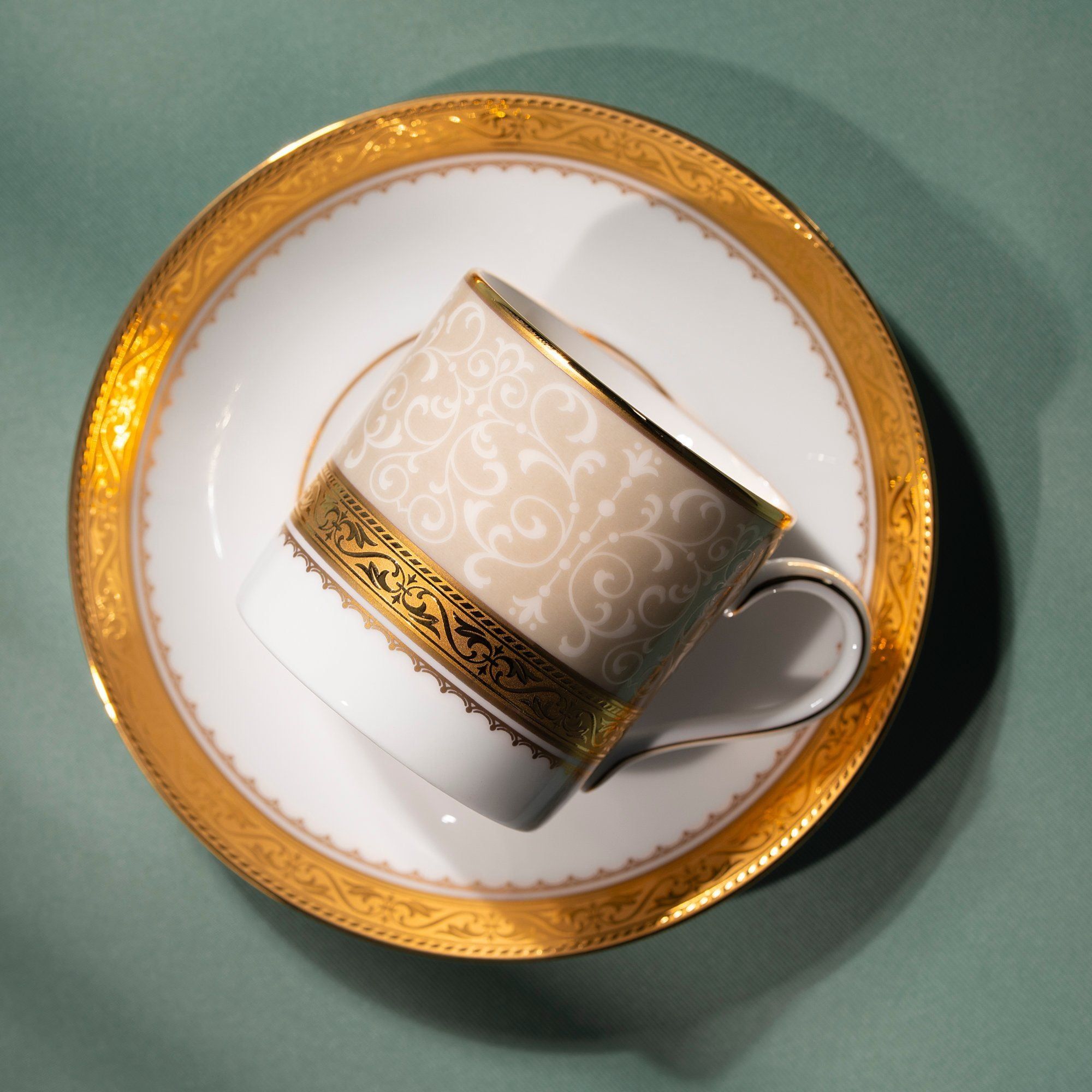 Bộ ấm chén uống trà nhỏ (ấm 650ml, chén 90ml) 13 món sứ xương | Noritake Odessa Gold 4874L - T014S