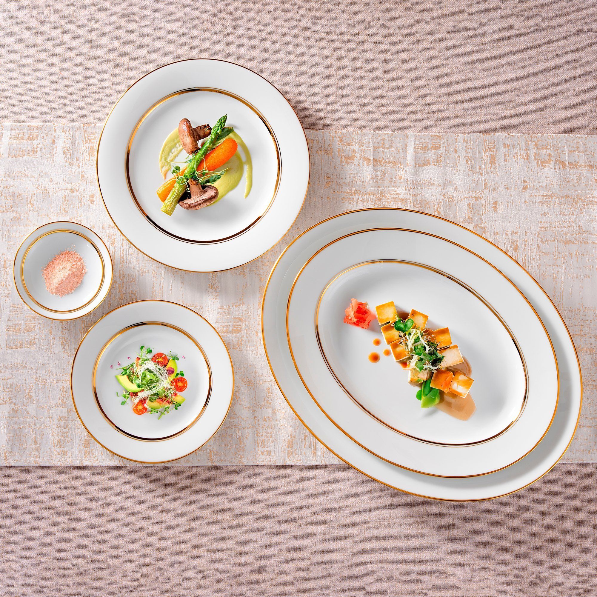 Bộ bát đĩa ăn châu Á đầy đủ 38 món (cho 6 người) sứ trắng | Noritake Gloria L553L - D038AB