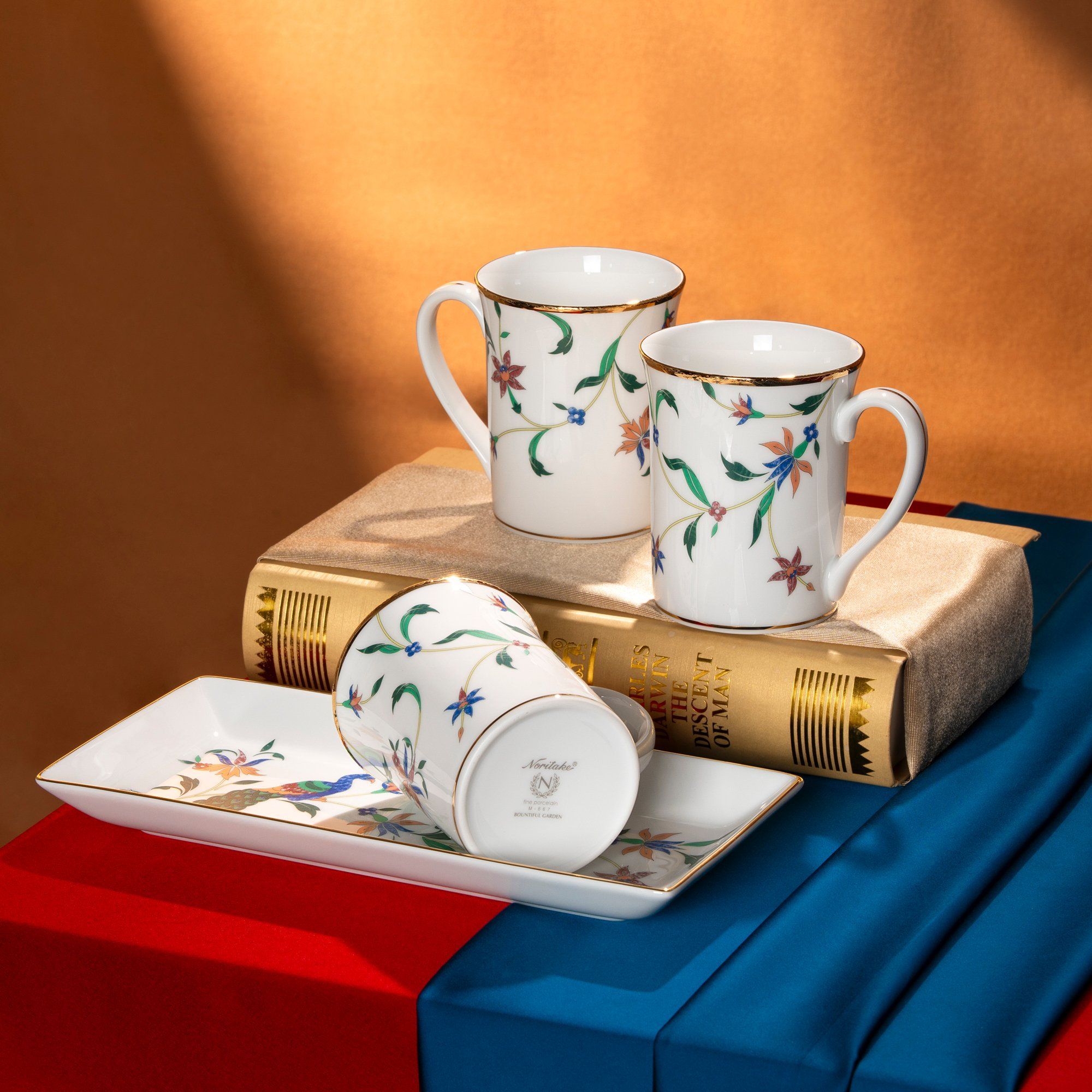 Cốc (ly) uống nước, cà phê dung tích 310ml sứ trắng | Noritake Bountiful Garden M-667L - T91332K