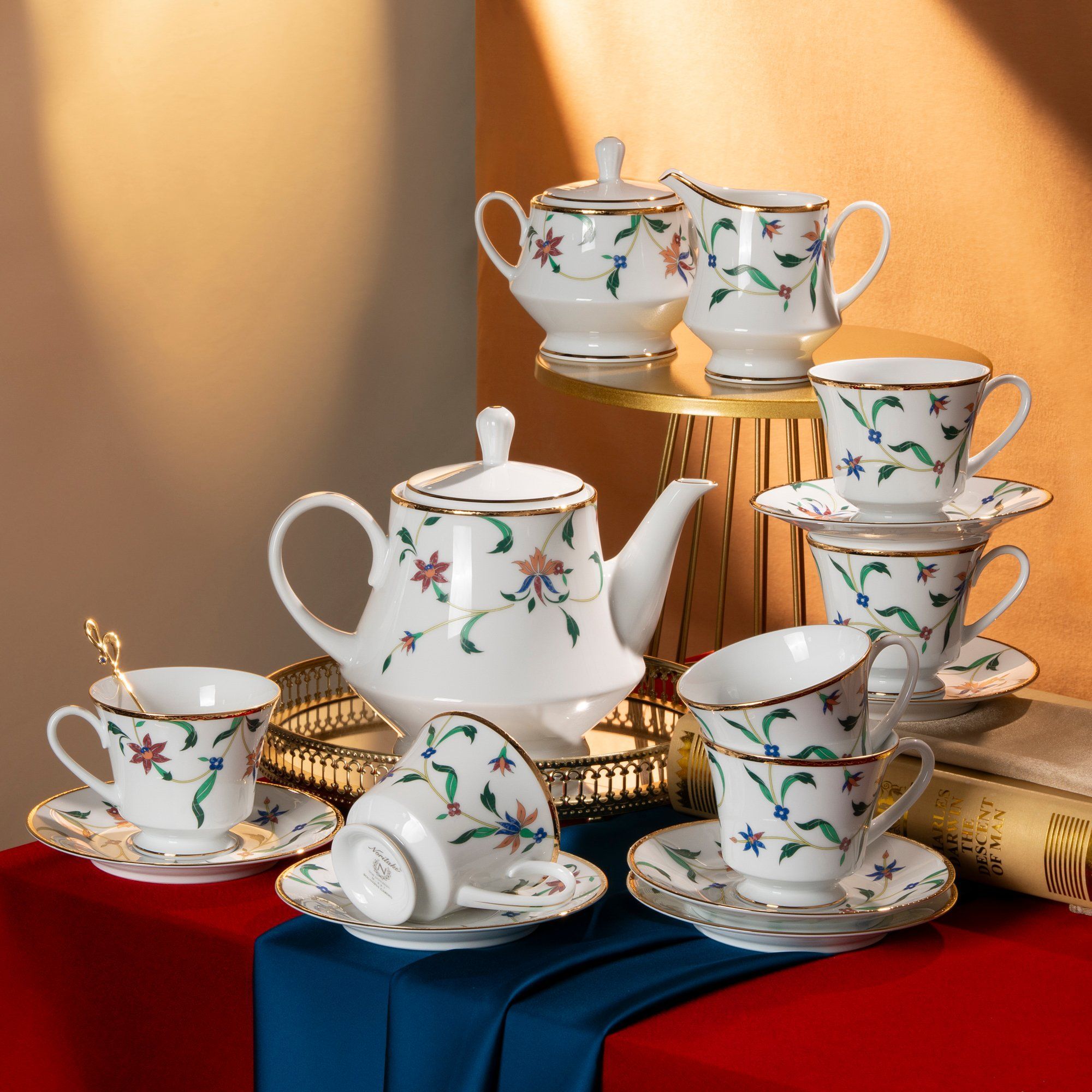 Ấm trà (bình trà) dung tích 1.200ml sứ trắng | Noritake Bountiful Garden M-667L - 91123