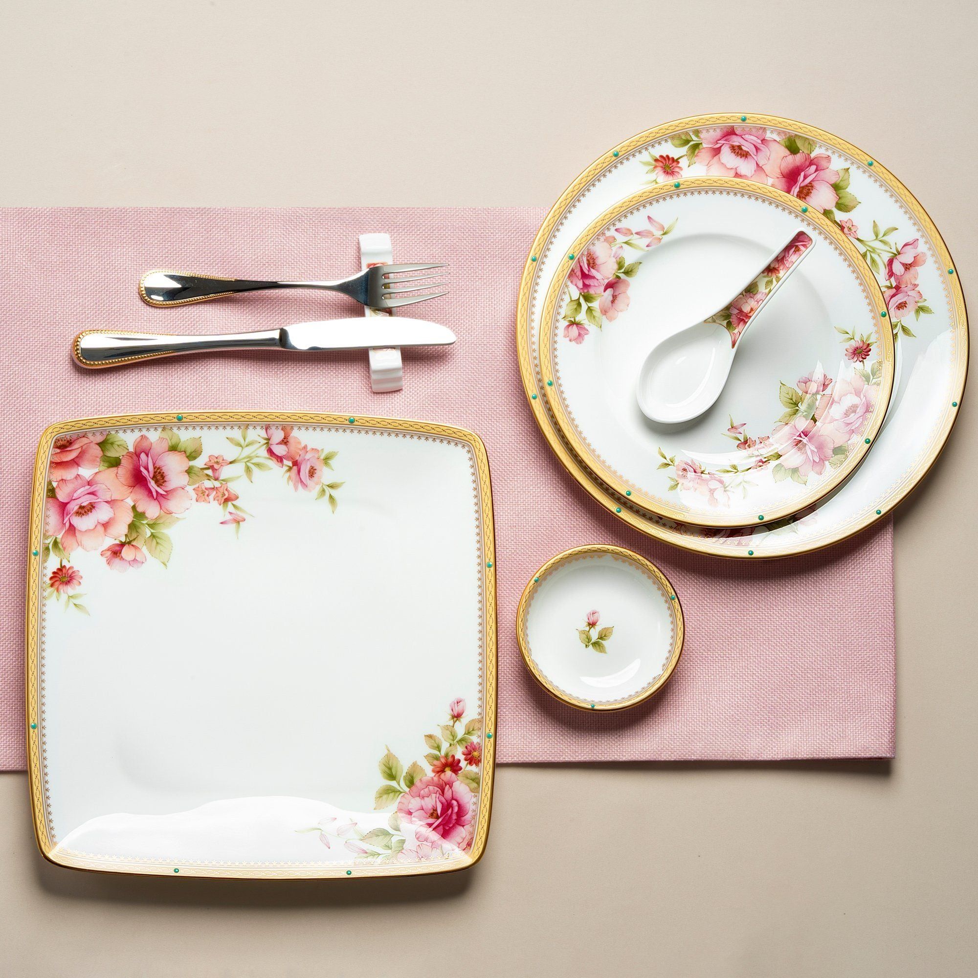 Bộ đĩa ăn kiểu Âu 22 món (cho 6 người) sứ xương | Noritake Hertford 4861L - D024AN