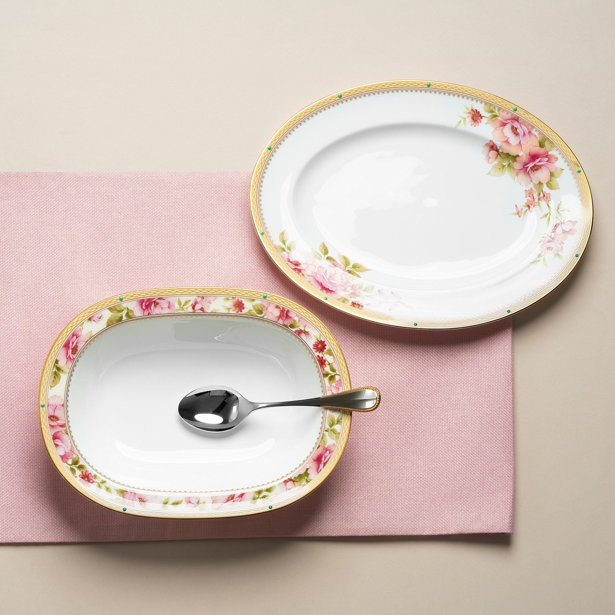 Bộ bát đĩa ăn châu Á đầy đủ 38 món (cho 6 người) sứ xương | Noritake Hertford 4861L - D038AC