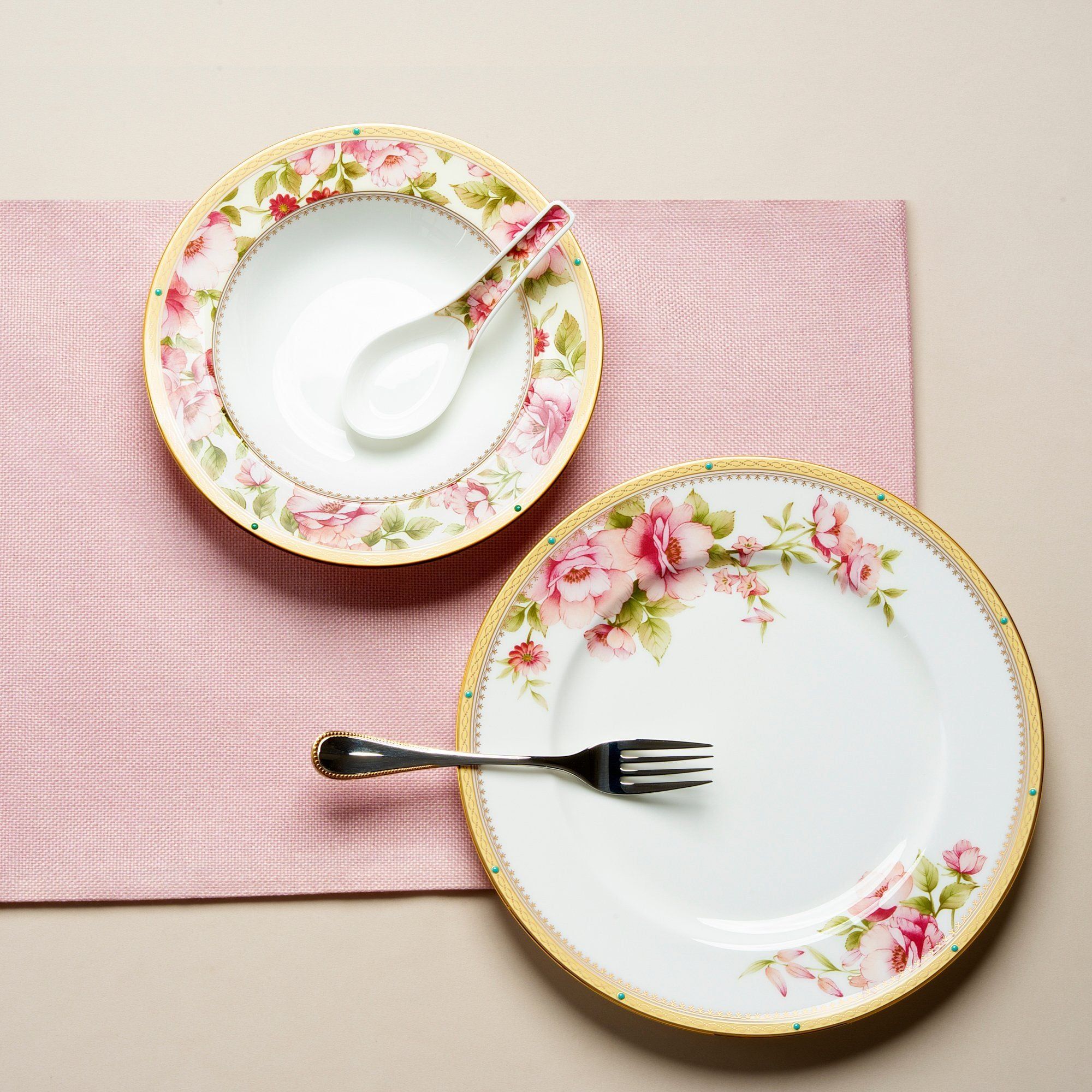 Bộ đĩa ăn kiểu Âu 22 món (cho 6 người) sứ xương | Noritake Hertford 4861L - D024AN