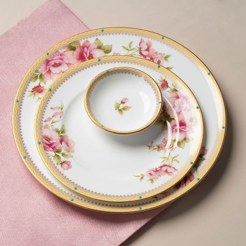  Bộ bát đĩa ăn châu Á cơ bản 22 món (cho 6 người) sứ xương | Noritake Hertford 4861L - D022AB 
