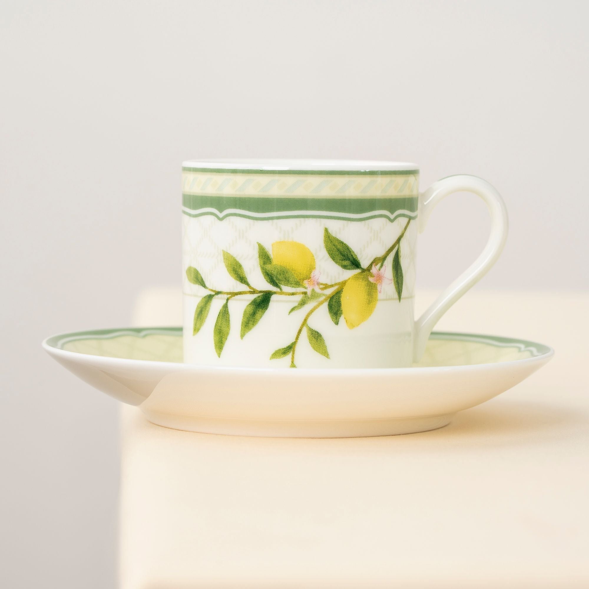 Chén trà (tách trà) nhỏ dung tích 90ml kèm đĩa lót sứ xương | Noritake Sorrento Breeze 4990L - T97294