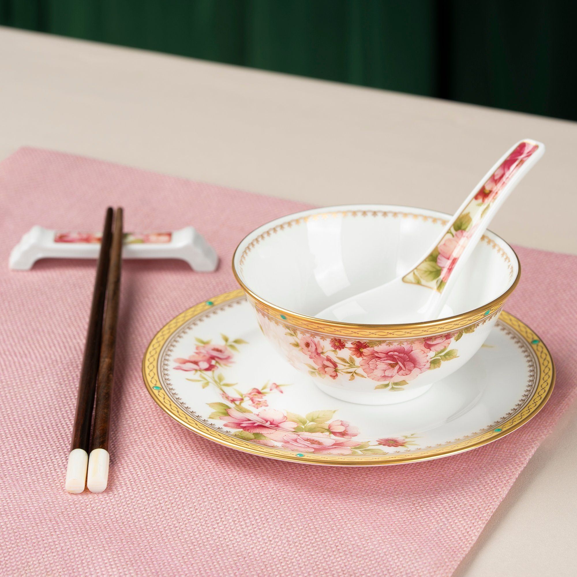 Bộ bát đĩa ăn châu Á đầy đủ 38 món (cho 6 người) sứ xương | Noritake Hertford 4861L - D038AC