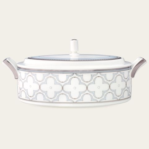  Âu cơm (thố cơm) có nắp dung tích 3.500ml sứ xương | Noritake Trefolio Platinum 4957L - 93629 