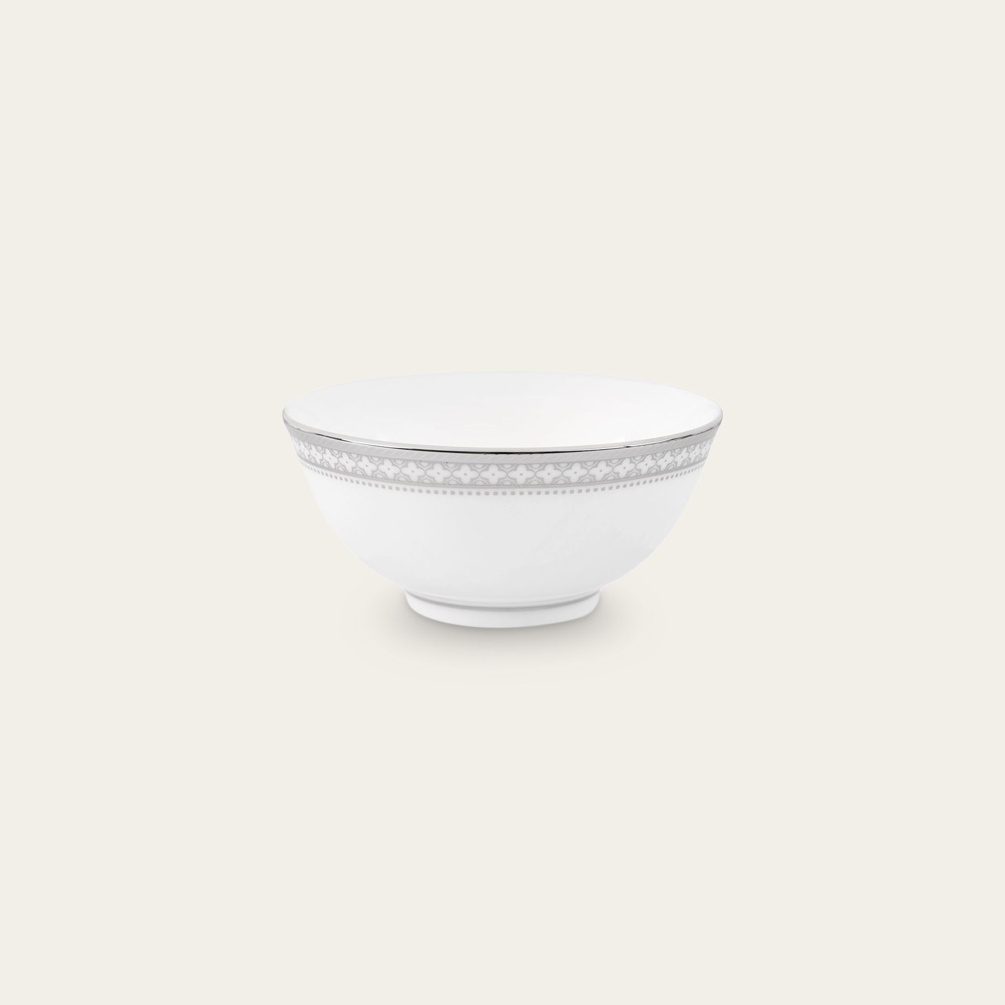 Bát (chén) 10,5cm dung tích 210ml đựng nước chấm, soup | Noritake Trefolio Platinum 4957L - 50184A